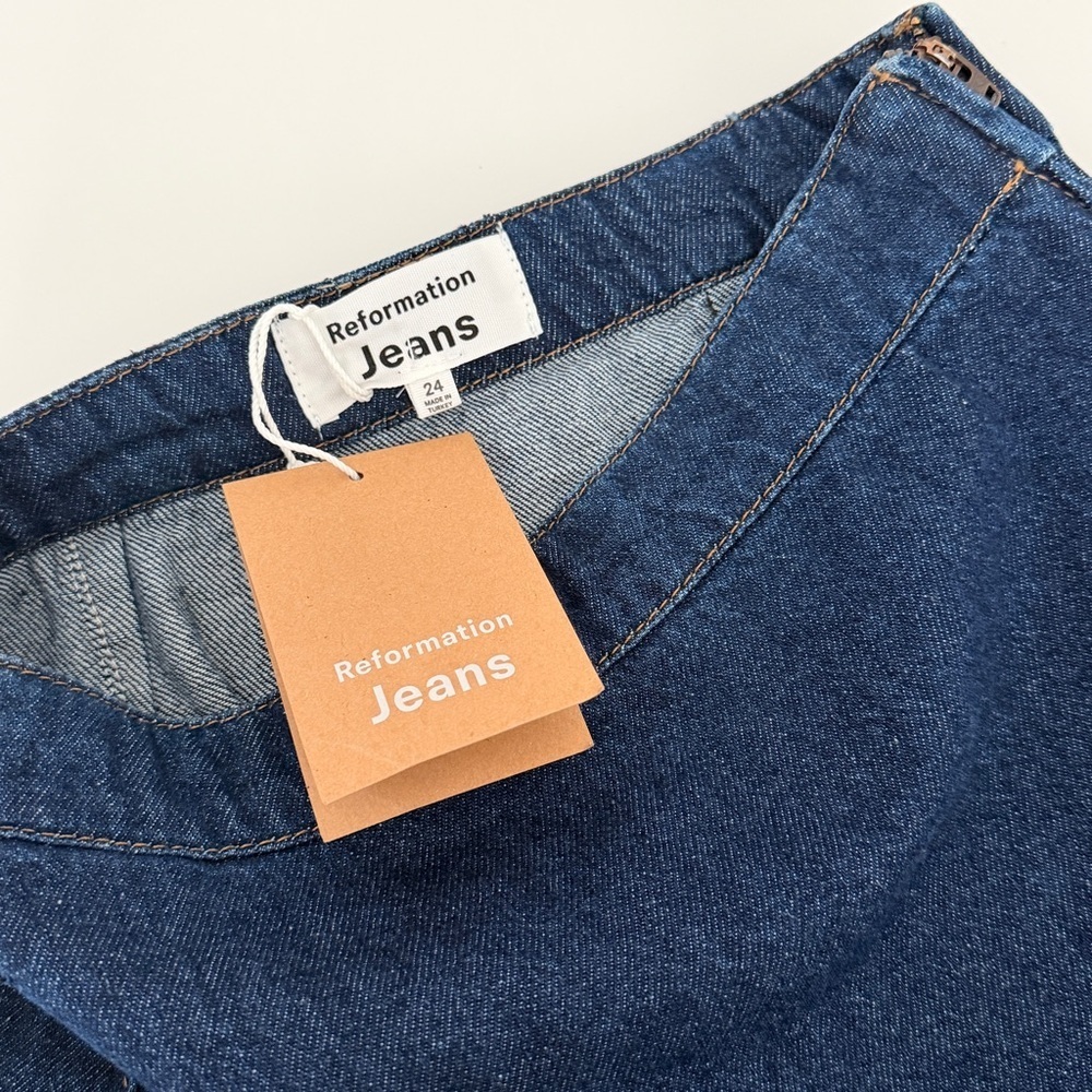 Reformation Madelyn Denim Mini Skirt in Cannon - Picture 4 of 8